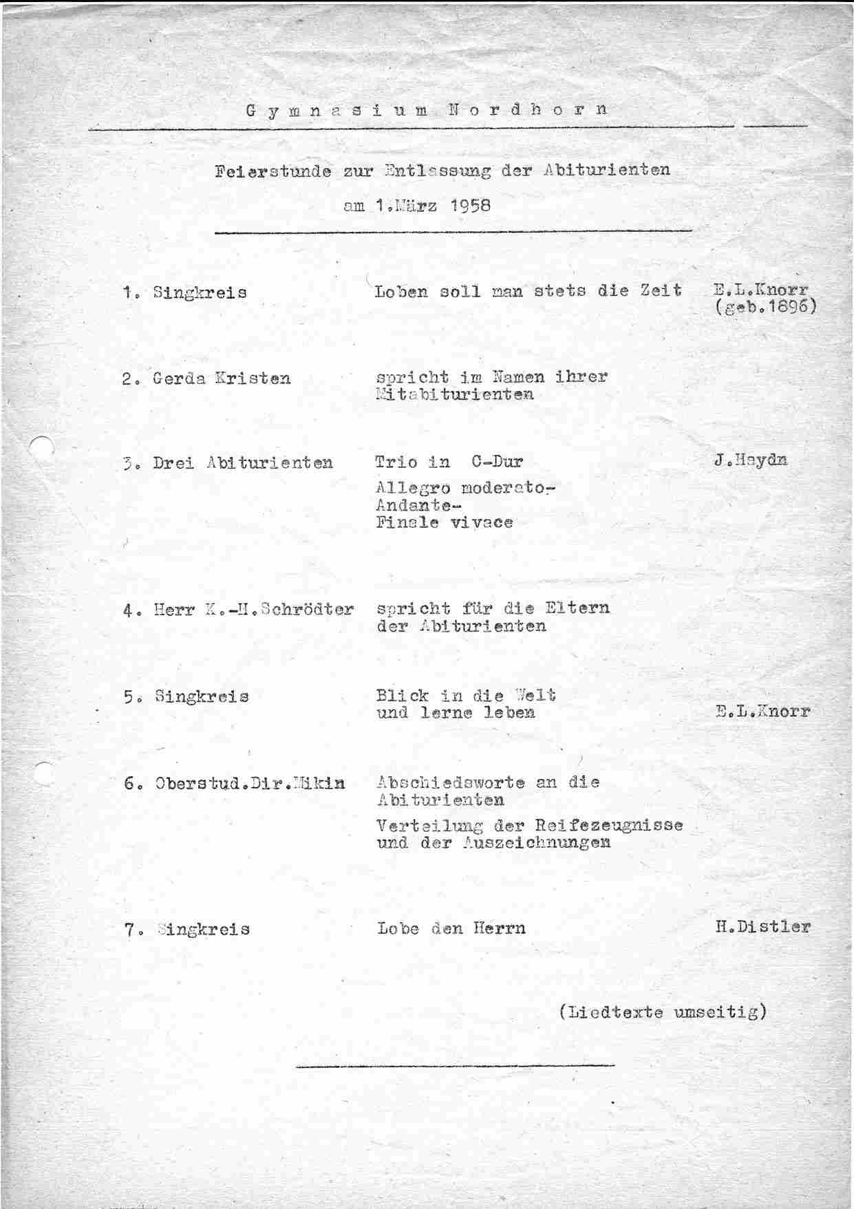 Programm 1. Mrz 1958